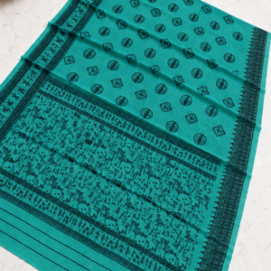Sea Green Fully Thread Work Art Saree