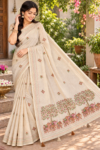 file_00000000257881fa81e6290e36640f83 Lightweight Tissue Cotton Saree with Diamond Buttas & Elephant Tree Pallu