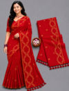 file_00000000318c8211b3e708facafc8a3a Premium Red with Golden Floral Vine Border Mul Cotton Saree