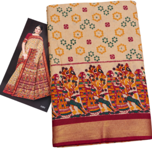 Traditional Maroon Bandhani Mul Cotton Saree