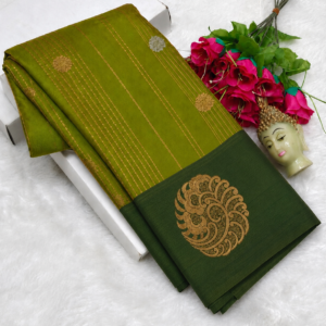 Olive Green Soft Silk Kottanji Saree