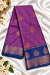 file_00000000714881fa90d17d1c4e353518 Royal Purple Soft Silk Saree with Contrast Navy Blue Zari Border