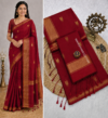 file_0000000072c881fa8a7d491499782883 Deep Crimson Red Maheshwari Cotton Saree With Zari Border