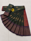 file_000000007a70820880a5d3fe93ee74c5 Dark Olive Green with Purple Gold Zari Border Kotta Cotton Saree