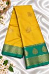 file_000000007b6c8230835e657977654828 Mustard Yellow Soft Silk Saree with Contrast Emerald Green Zari Border
