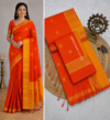 file_00000000848c81fb982704ea90524e5e Vibrant Orange & Yellow Maheshwari Cotton Saree With Zari Border