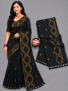 file_00000000875082119cbb45826281467b Elegant Black With Gold Floral Jaal Border Mul Cotton Saree