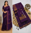 file_0000000094a881fa815703cb34b8269d Deep Purple Maheshwari Cotton Saree With Zari Border