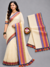 file_00000000aa8c8211b28339409eea768f Elegant Off-White Multi-Colored Stripe Border Mul Cotton Saree