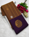 Brown Purple Soft Silk Kottanji Saree