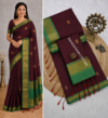file_00000000b7b481fa9721bedd99bda993 Deep Maroon & Green Maheshwari Cotton Saree With Zari Border