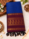 file_00000000c1b881f88350f495965157a4 (1) Checked Kalyani Cotton Saree - Royal Blue & Maroon