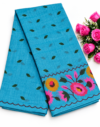 file_00000000c27881f7a10f3bdb09eeb0b8 Elegant Sky Blue Linen Cotton Saree with Floral Border & Leaf Motifs