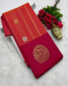 Coral Red Pink Soft Silk Kottanji Saree