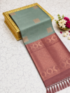 file_00000000d5fc81faa7474d6338f36e34 Kotanji Soft Silk Saree - Greyish Olive Green & Contrast Maroon Pallu