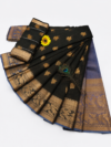 file_00000000daac820ebd745b49bfdf11cd Black with Slate Blue Gold Zari Border Kotta Cotton Saree