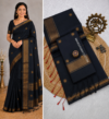file_00000000f5f881fda8c1248f38193f01 Black Maheshwari Cotton Saree With Zari Border