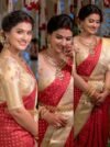 IMG-20261025-WA0021 Sneha Mam Inspired Red with Sandal Colour Saree ❤️