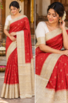file_0000000005688246aae12d069e02b5e6 Sneha Mam Inspired Red with Sandal Colour Saree ❤️