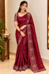 file_0000000016e481fa950bbc6853b83fb5 Royal Maroon Designer Space Silk Saree with Intricate Stone Work