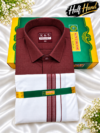 Senthoor Tex Premium Cotton Dhoti & Shirt Half Sleeve – Maroon