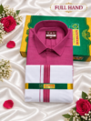 Senthoor Tex Premium Cotton Dhoti & Full Sleeve Shirt – Deep Pink