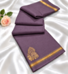 Elegant Mauve Purple Aarani Soft Silk Saree with Zari Peacock Motif Pallu
