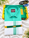 Senthoor Tex Premium Cotton Dhoti & Half Sleeve Shirt – Sea Green