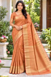 file_000000009d9481f59625850ddfcfd867 Elegant Rust Orange / Copper Soft Silk Saree with Rich Gold Zari Border & Pallu