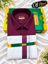 Senthoor Tex Premium Cotton Dhoti & Shirt Half Sleeve – Purple