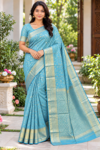 file_00000000aa1082099ae3ebb89722c726 Elegant Sky Blue Soft Silk Saree with Rich Gold Zari Border & Pallu