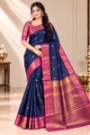 file_00000000b59482109e50d8014ad9542a Royal Blue with Pink Rich Zari Woven Kanchi Soft Silk Saree with Contrasting Pallu