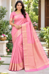 file_00000000c208821087bc995633a264fe Elegant Light Pink Soft Silk Saree with Rich Gold Zari Border & Pallu