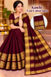 file_00000000c380820bb3ec44e4aba7ca35 (1) Kanchi Cool Cotton Saree in Deep Maroon with Golden Zari Border