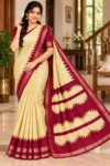 file_00000000d74481fabd8dac6170371ec3 Golden Temple Saree Classic Cream & Deep Maroon with Zari Temple Border
