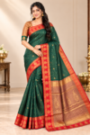 file_00000000da4481f4bf3090682bb67de3 Bottle Green with Contrast Red Rich Zari Woven Kanchi Soft Silk Saree with Contrasting Pallu