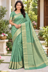 file_00000000ebfc8206a957953962638715 Elegant Sea Green Soft Silk Saree with Rich Gold Zari Border & Pallu