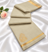 Elegant Beige Cream Aarani Soft Silk Saree with Zari Peacock Motif Pallu