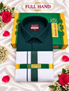 Senthoor Tex Premium Cotton Dhoti & Full Sleeve Shirt – Bottle Green